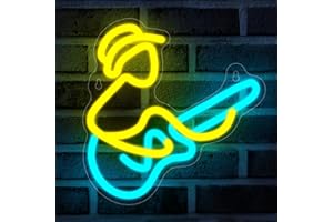 YuanDian Guitar Neon Sign - Unique Design, Dimmable LED Signs USB Powered, Ideal Wall Decor for Living Room, Bedroom, Music Party, Bar, Club Guitar Players and Music Lovers