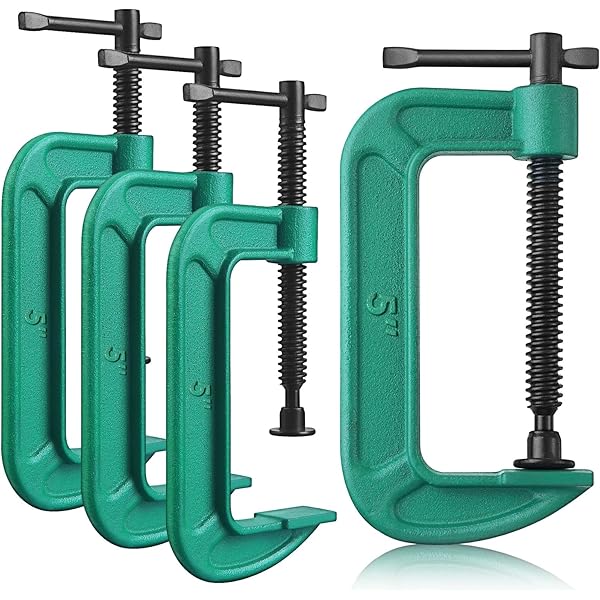 EXXO Tools - 3 PC Set Heavy Duty Iron C-Clamps | 3 Inch, 4 Inch, 6