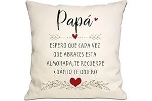 BOMMEX Regalo de papá de Hija Hijo Espero Que Cada Vez Que abraces Este cojín te recuerde lo Mucho Que te Quiero Funda de cojín Regalo de papá para cumpleaños Día del Padre Navidad(papá)