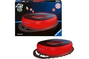 Ravensburger 3D Puzzle Iconics: 12008033 Allianz Arena - mit Licht - Das berühmte Stadion des FC Bayern München als beleuchtetes Modell für echte Fans