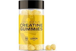 AP NUTRITION Delicious Creatine Gummies - 3,300mg+ Creatine Monohydrate per Serving - Lemon Flavour - Creatine Gummies for Men and Women (90 Gummies)