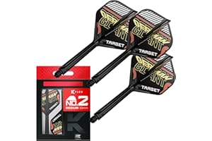 ‎TARGET DARTS Target Darts Gabriel Clemens K Flex Flights und Shaft System, No.2 | Packung mit 3 Kflex All In One Flights, Player Edition Darts Zubehör | K-Flex Dart Schaft Short/Intermediate/Medium