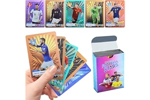 AINVLIYA 55 Stück Fußball Karten, 2023/2024 Fussball Karten Fußballkarten, Fussball Sammelkarten Fußballkarten Saison, Fussballkarten Champions League 23/24 für Fans Kinder Teenager Erwachsene (Farbig)