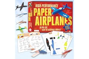 High-Performance Paper Airplanes: 10 Pre-cut, Easy-to-Assemble Models: Kit with Pop-Out Cards, Paper Airplanes Book, & Catapult Launcher: Great for Kids and Parents!
