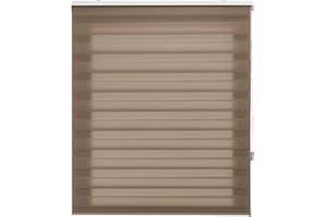 Blindecor Lira estor enrollable noche y día, color Marrón, estor de 160 x 250 cm (ancho x alto). Tamaño de la tela 157 x 245 cm. Estores noche y dia elegantes