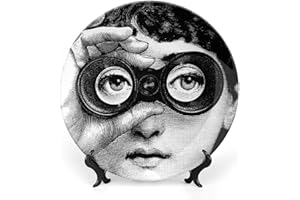 ROTOOY Lina Cavalieri Plate, Fornaset Decorative Plate, Wall Decorative Plate, Mysterious Face Plate Wall Hanging Decoration,Including Bracket And Special Spring Hook, 7inch, S (14)