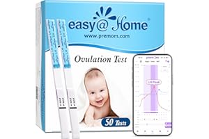 ‎EASY@HOME Easy@Home Kinderwunsch 50 x Ovulationstest Fruchtbarkeitstests für Eisprung – Unterstützt durch die kostenlose Premom Ovulation APP, 50 LH Tests