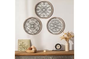 Walasis Wanddeko Holz Vintage Deko: Wohnzimmer Wanddekoration Landhausstil Wand Deko Wohnzimmer Boho Metall und Holz Rustikal Dekoration für Schlafzimmer Flur