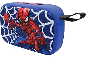 Lexibook, Spider-Man, Enceinte Portable Bluetooth, sans-Fil, USB, Carte TF, Batterie Rechargeable, Bleu/Rouge, BT018SP
