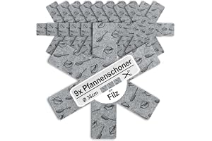 COM-FOUR® 9x pannskydd Ø 38 cm tillverkade av filt, värmebeständiga