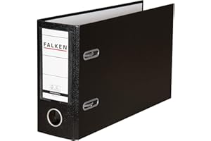 Falken - Raccoglitore ad anelli formato A5, verticale orizzontale ampio Nero
