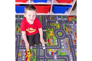 THE RUG HOUSE Children's Play Village Mat Town City Car Roads Rug 80cm x 120cm (2'7" x 3'11")