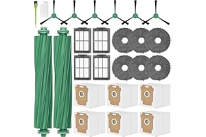 RUKHOOL 505 Combo Accesorios Recambios para iRobot Roomba Plus 505/405 Combo Piezas Repuestos Kit 6 Bolsas para Polvo, 2 Cepillos Principales, 6 Cepillos Laterales, 4 Filtros HEPA 4 Paños Limpieza