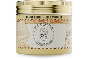 Bandido Classic Pomade 125 ml – Cire Cheveux Homme Water-Based – Tenue Forte & Remodelable – Finition Brillante Wet Look – Pommade Masculine Facile à Laver