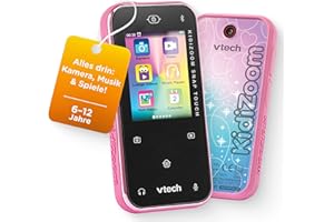 ‎VTECH Vtech KidiZoom Snap Touch Pink I Kinderkamera mit Touchscreen Bluetooth & Musik I Foto Video Filter Spiele I Technikspielzeug I Geschenk für Jungen und Mädchen I Kinder 6‑12 Jahre I 5MP Dualkamera