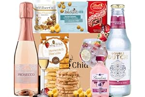 ANT & CHID ANT&CHID Pink Gin 5cl Gift and Prosecco Rose 20cl Wine Gift Set for Women,Birthday Gin Gifts for her with Chocolate Gifts for Her - The BestFriend Gift for Women