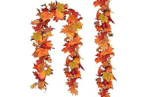Förpackning med 2 konstgjorda lönnlöv, konstgjord höstlöv, fest-eldstad dekoration, falska höstlöv, höstlöv för inomhus och utomhus bröllop Thanksgiving middag (A)