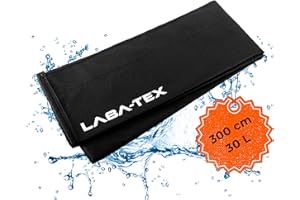 LABA-TEX Paratia Antiallagamento lunga 300 cm [1 pezzo], Barriera Antiallagamento si attiva con l’acqua, Barriera senza sabbia, Sacco assorbente – assorbe fino a 30 L - Nera