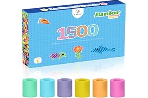 ‎LA MANULI La Manuli Große Bügelperlen 10mm - 1500 Stück XL Steckperlen für Kinder ab 3 Jahren, Nachfüllset Bastelperlen (Pastell farben)