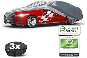 Walser telo copriauto da esterno Premium All Weather Plus, telo copriauto rivestito in PVC, coperture per auto, resistente ai raggi UV, garage completo impermeabile per Auto Misura 3 grigio
