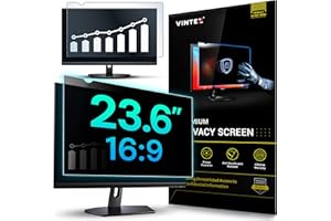 VINTEZ 23.6 Inch 16:9 Privacy Screen for Computer Monitor and Laptop - Anti Glare Protector Film Blue Light Filter Eye Protection - Computer Screen Privacy Shield, [1 Pack]