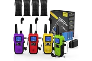TOPSUNG 4 Long Distance Walkie Talkie Long Range für Erwachsene - Rechargeable Funkgerät Walkie-Talkie Aufladbar 4er Set - PMR446 Arbeiten Walkie Talkie mit Headset und Mic Set Akku USB Ladekabel Tasche