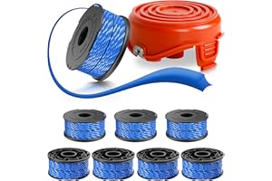 YWNYT Bobina di filo per decespugliatore Black and Decker A6441 597862-00, 12,2 m x 1,65 mm, ricambio per decespugliatore GL315, GL350, GL650, GL652, GL655, GL660, GL680 (8 bobine + 1 coperchio)