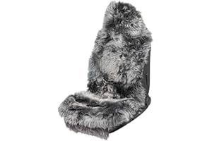 ‎WALSER Walser Premium Lammfell Sitzauflage Marla, 100% Lammfell Autositz Sitzauflage mit 5cm Wollhöhe, Sitzauflage Lammfell, Sitzauflagen Auto Lammfell, Sitzschoner Lammfell, Schonbezug Fell anthrazit