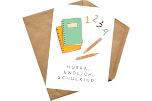 PILUVI THE LABEL Postkarte mit Umschlag Einschulung, Schulkind, Schulstart