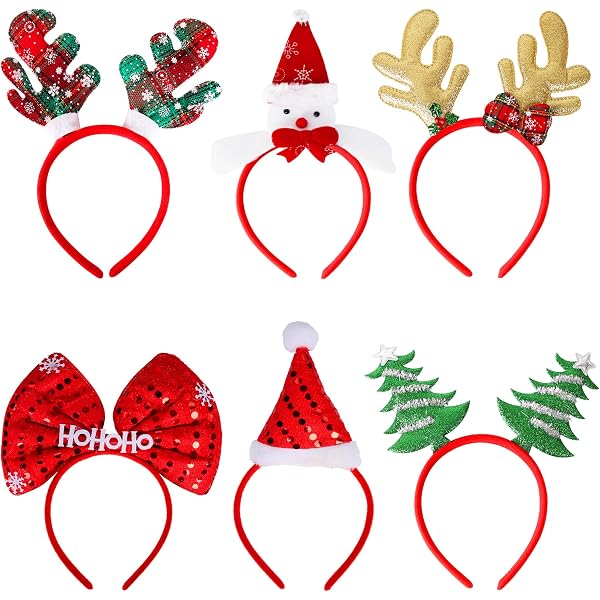 Weihnachtselfen-Hut Stirnband (3 Stück) – Roter Haarreif Für Kinder & Erwachsene, Weihnachts-Deko