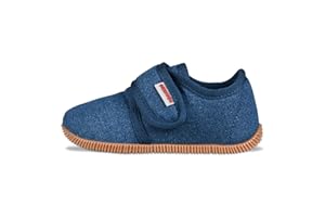 Giesswein Kinder Hausschuhe Senscheid - Slim-Fit - Kindergarten Schuhe für Jungen & Mädchen, rutschfeste Krabbel-Schuhe mit Klettverschluss