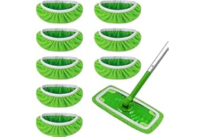 KSSVZZ 8 Pezzi Panni Riutilizzabili per Swiffer Sweeper Mop, Cuffietta Microfibra per Swiffer, Panni Cuscinetti per Mocio in Microfibra di Ricambio, Straccio Lavapavimenti per Pavimenti Asciutti/Bagnati