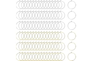 GETRICH 200 Stück Weinglas Anhänger Gold/Silber, 25mm Glasmarkierer Glas Markierung Trinkgläser Legierung Weinglas Charms Ringe für Cocktail, Getränke, Glasflasche, Weinglas Marker