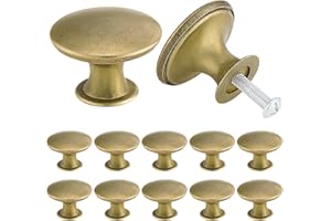 TsunNee 24 pomos redondos de latón antiguo para cajones de cocina, 30 mm, estilo vintage