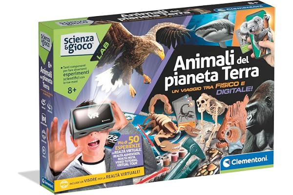 Clementoni Science & Jeu Lab - Animaux de la Planète Terre - Laboratoire Scientifique Enfants 8 Ans, Kit Expériences Sciences, App Dédiée, Activités avec Réalité Augmentée, Made in Italy, 19379