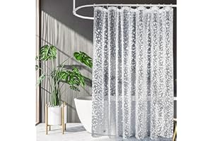 HUIYONGLAN Shower Curtains Mould Proof Resistant, 180 x 180 cm (71 x 71 Inch), Shower Curtain for Bathroom, Waterproof Heavy Duty Bathroom Curtains, PEVA Cobblestone Shower Curtain with 12 Hooks, Washable