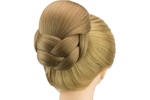 IMISSU Moño trenzado Bailarina Cubierta para el cabello Donut Piezas para el cabello Scrunchies Moño para el cabello Peluca Clips Updo Fiesta de bodas para mujeres (M1 Mezcla Cobre)
