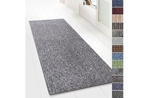 ‎KARAT KARAT Teppich Läufer für Küche, Flur & Wohnraum - Teppichläufer auf Maß - Meterware - Flurteppich - Küchenläufer - Wohnzimmer Teppich (80 x 200 cm, Turbo - Grau)