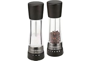 Cole & Mason Derwent salt och pepparkvarnar i svart trä, gourmet precision+, justerbar malning, färgad bok/akryl, 190 mm, pre