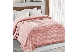 Whale Flotilla Manta para Sofá, Manta para Cama Suave, Franela Polar Cálida con Estampado de Chevron, Acogedora y Ligera para Todas Estaciones, 150 x 200 cm, Rosa