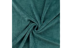 Tissus et Nappes Westeel - Tissu Velours Côtelé - par 50cm - 7 Coloris 330g/m2 Pour Tapisseries d'Ameublement, Sacs Banane, Robes, Canapés (Bleu Vert)