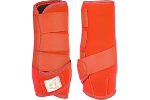 GALLOPING STALLION MEDICINE BRUSHING SUPPORT BOOTS HORSE EQUESTRIAN (Cob, Orange Neon)