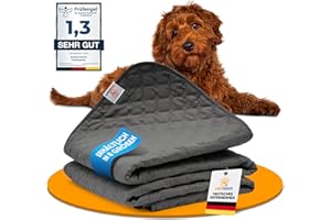 SympaTierisch wasserdichte Hundedecke - Robuste Hundematte als Schutz für Sofa & Bett - rutschfeste Hundedecke auch für große Hunde geeignet - in der Waschmaschine waschbar - 205 x 130 cm - grau
