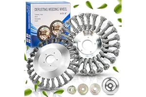 Mizijia Spazzola Erbacce Disco, Spazzola Rotante per Erbacce, Spazzola per Decespugliatore Testina con 4 accessori, per giardini, prati, aree verdi e sfalcio pastorale (8 inch)