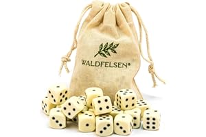 Waldfelsen Dadi 20 pezzi, Acrilici, Cubi, Avorio, 16mm