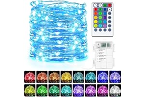 ACAJOE Fairy Lights Battery Operated 1 Pack 50 LED 16 Colour Changing Fairy Lights Larger RGB String Lights Indoor Outdoor Waterproof with Remote Control for Christmas Party Wedding Decorations(1PC;RGB)
