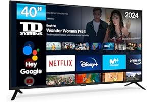 TD Systems - Smart TV 40 Pouces LED Full HD. Hey Google Official Assistant téléviseur, contrôle Vocal, Android 11 - K40DLC18GLE
