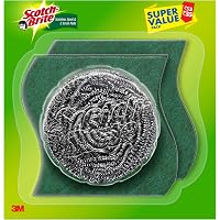 ScotchBrite Stainless Steel and Scrub Pad combo 1 Steel Scrubbers (15g) + 1 Scrub pad