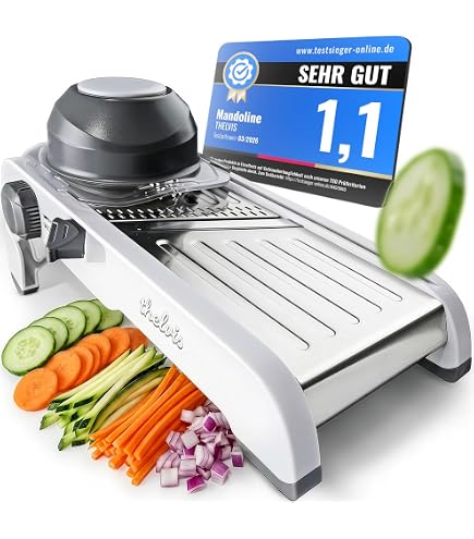 Manuell lebensmittelschneider, Lebensmittel-Schneidegerät, Erstellbare Mandolinenschneider Edelstahl Gemüse Obstschneider Gemüsehobel Mandoline und Käse Reibe zum Schneiden, Würfeln, Hacken, Schneiden Küche, Haushalt & Wohnen