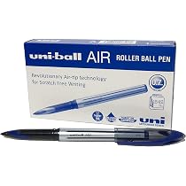 Lot De 6 Stylos Roller Uni-Ball AIR UBA-188-L Noir 0,7 Mm - Écriture Variable Comme Un Stylo Plume